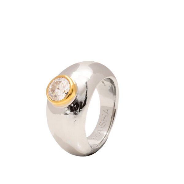 Sophiya Nour (نور) Statement 925 Silver Ring – Rhdoium Plated